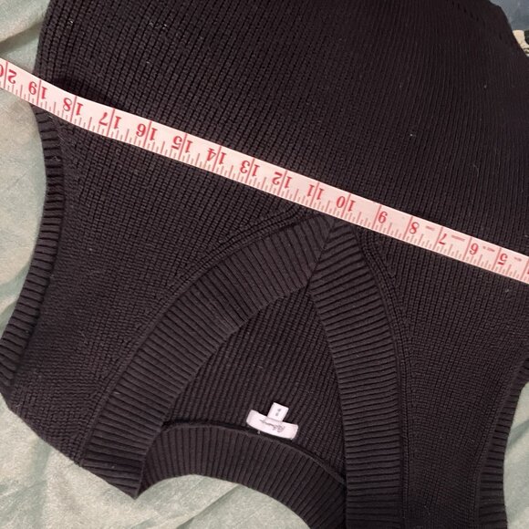 Reitmans Black Sweater Vest Womens S Oversized V-neck Ribbed Academia Preppy - Picture 4 of 8